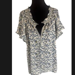 Max Studio Flowy Floral Blouse L